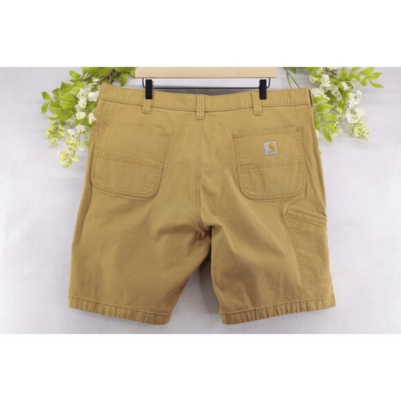 Carhartt Men's Rigby Rugged Flex Relaxed Fit Canvas Work Short Hickory Tan Sz 42 - Picture 2 of 8